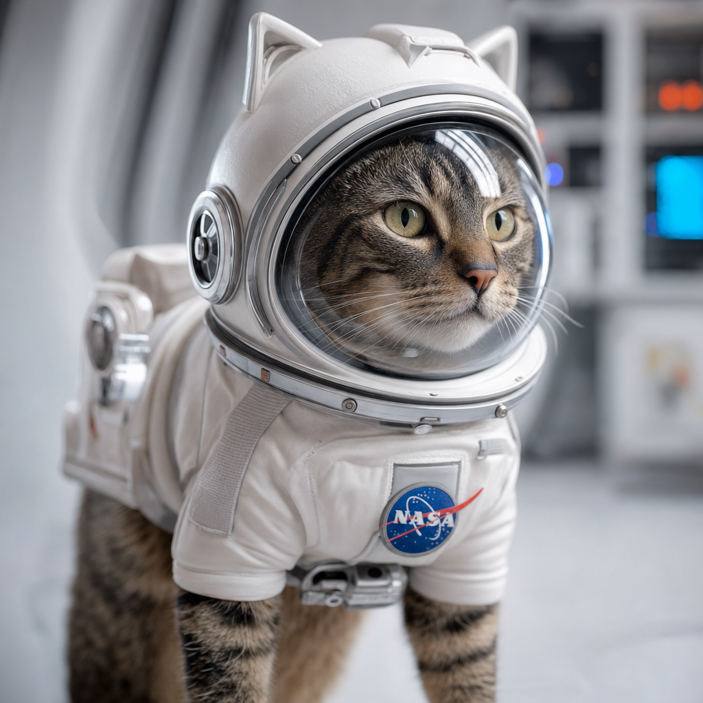 Pet portrait in Astronaut theme