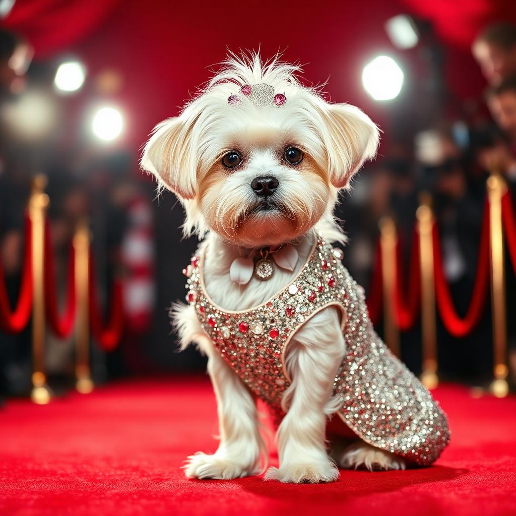 Pet portrait in Award Show Celebrity theme