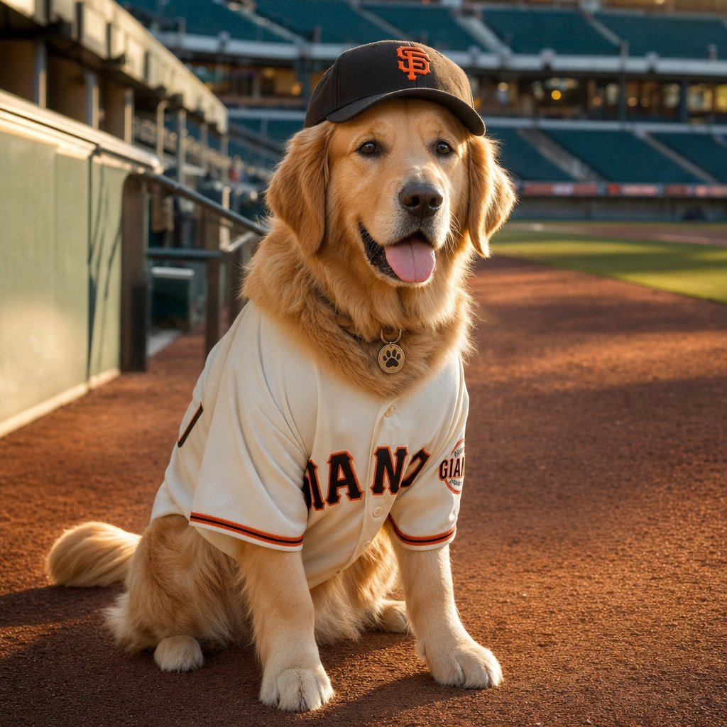 Pet portrait in Baseball Star theme