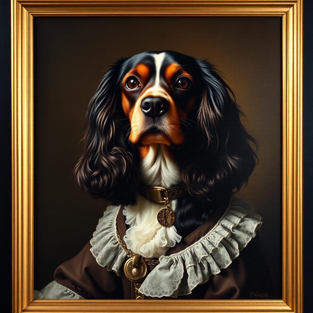 Pet portrait in Classical Oil Painting theme