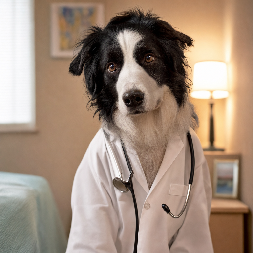 Pet portrait in Doctor theme