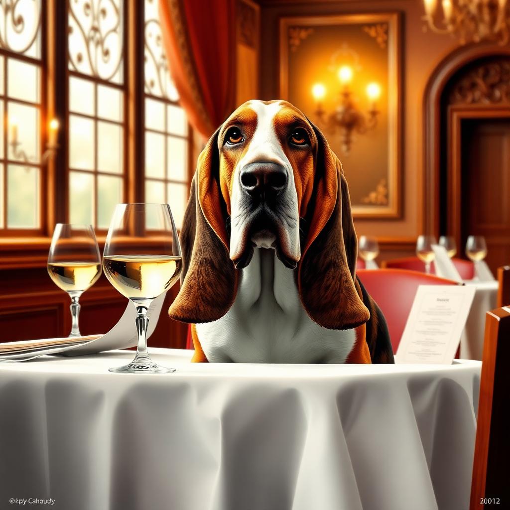 Pet portrait in Fancy Dinner theme