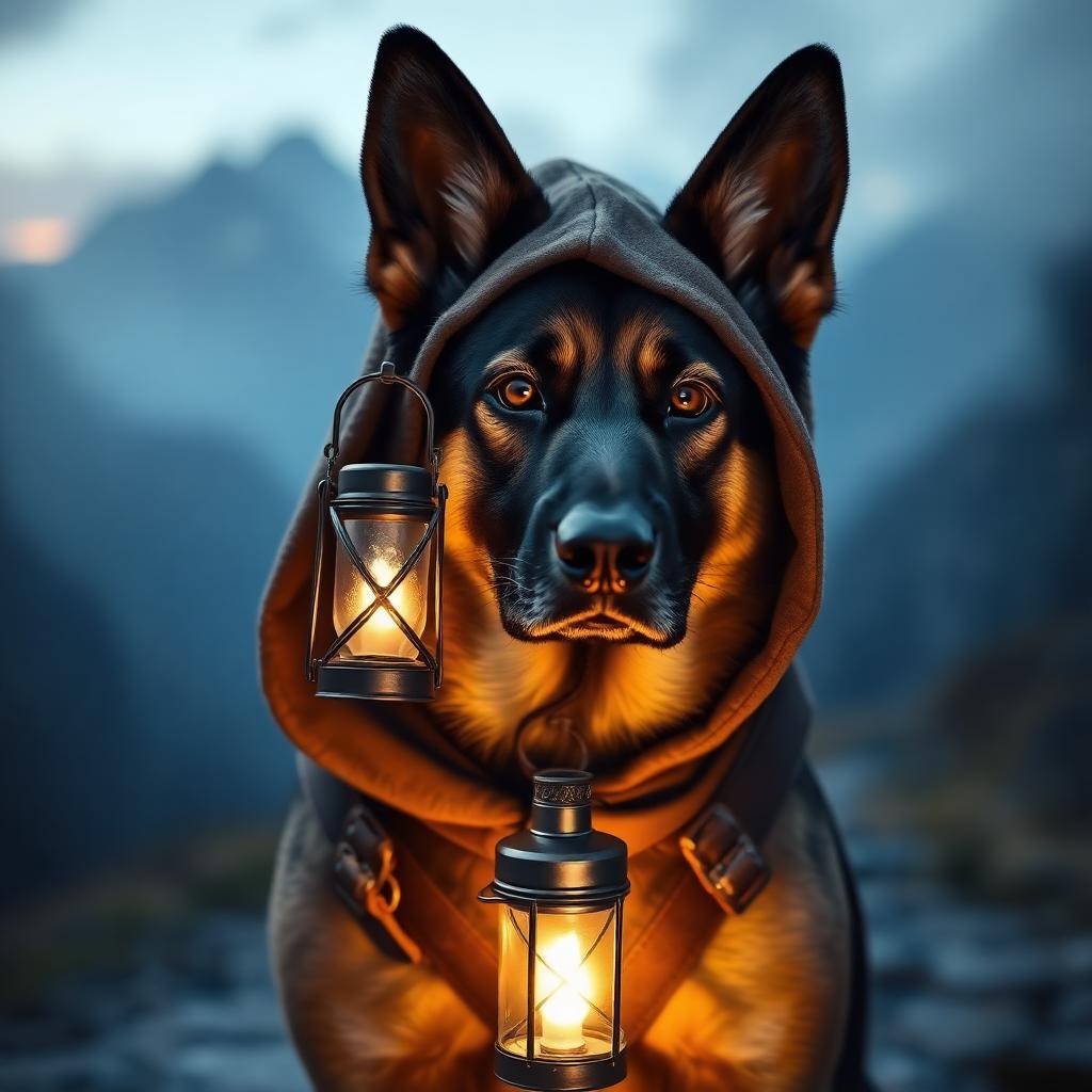 Pet portrait in Fantasy Adventurer theme