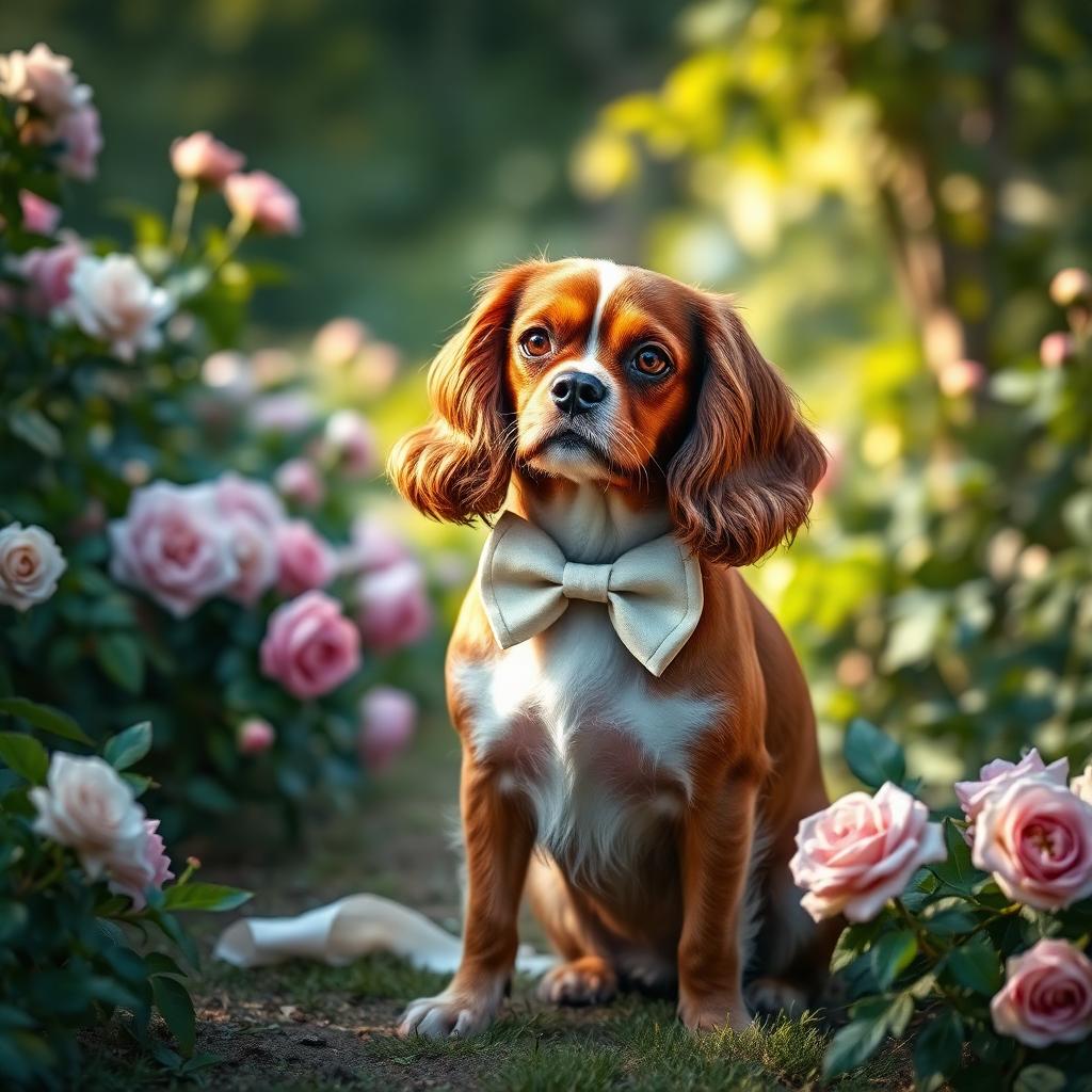 Pet portrait in Garden Party theme