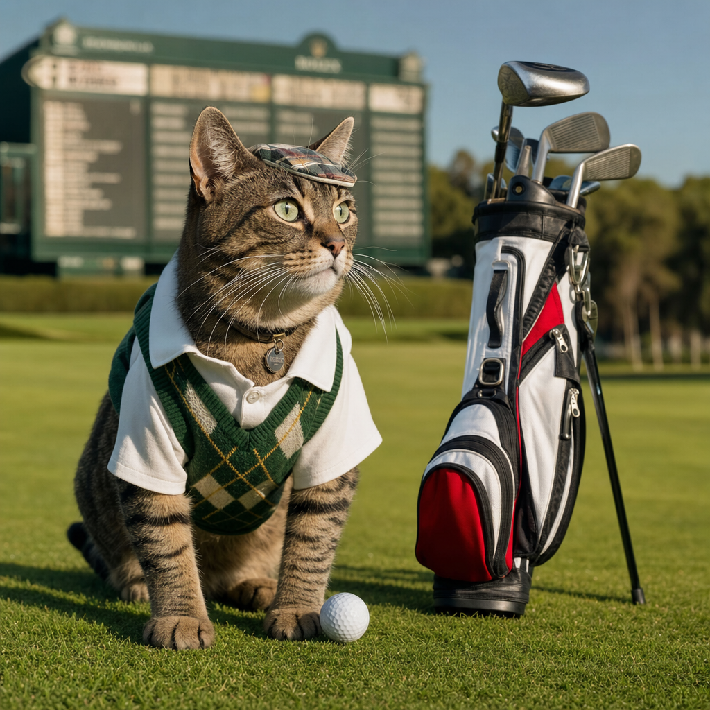Pet portrait in Golfer theme