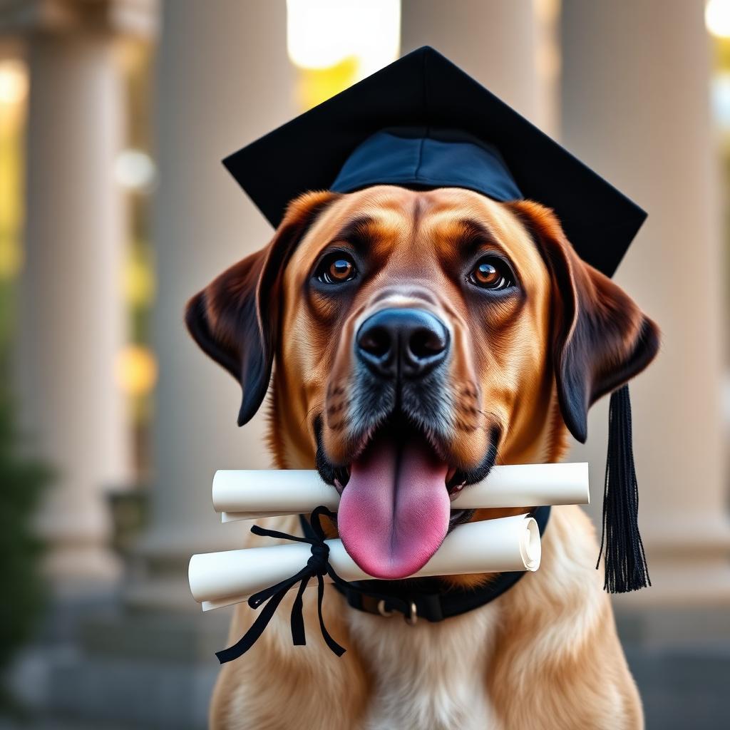 Pet portrait in Graduation theme
