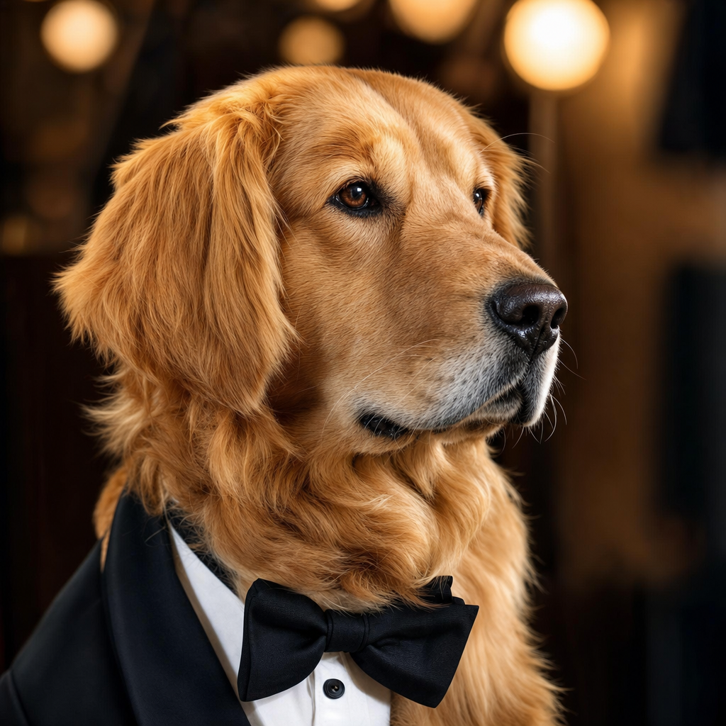 Pet portrait in Movie Star theme