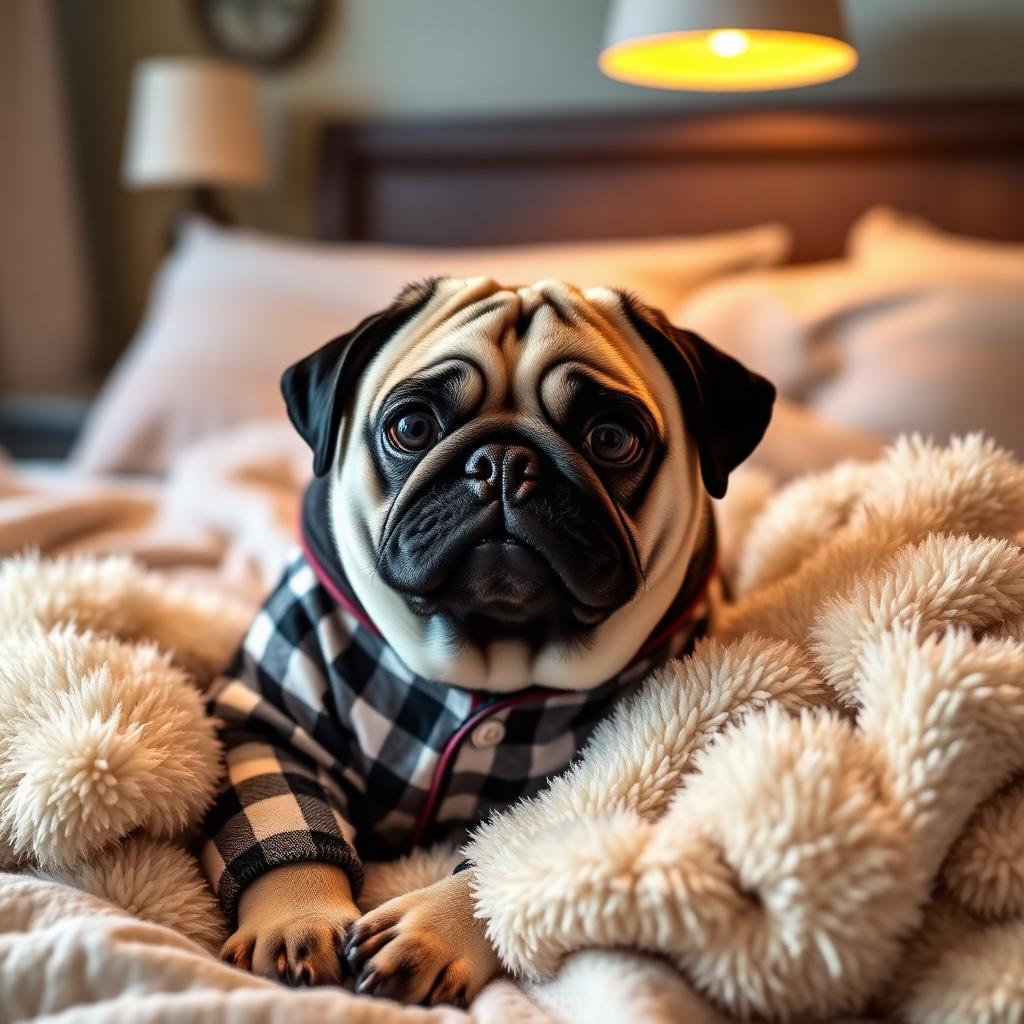 Pet portrait in Pajama Party theme