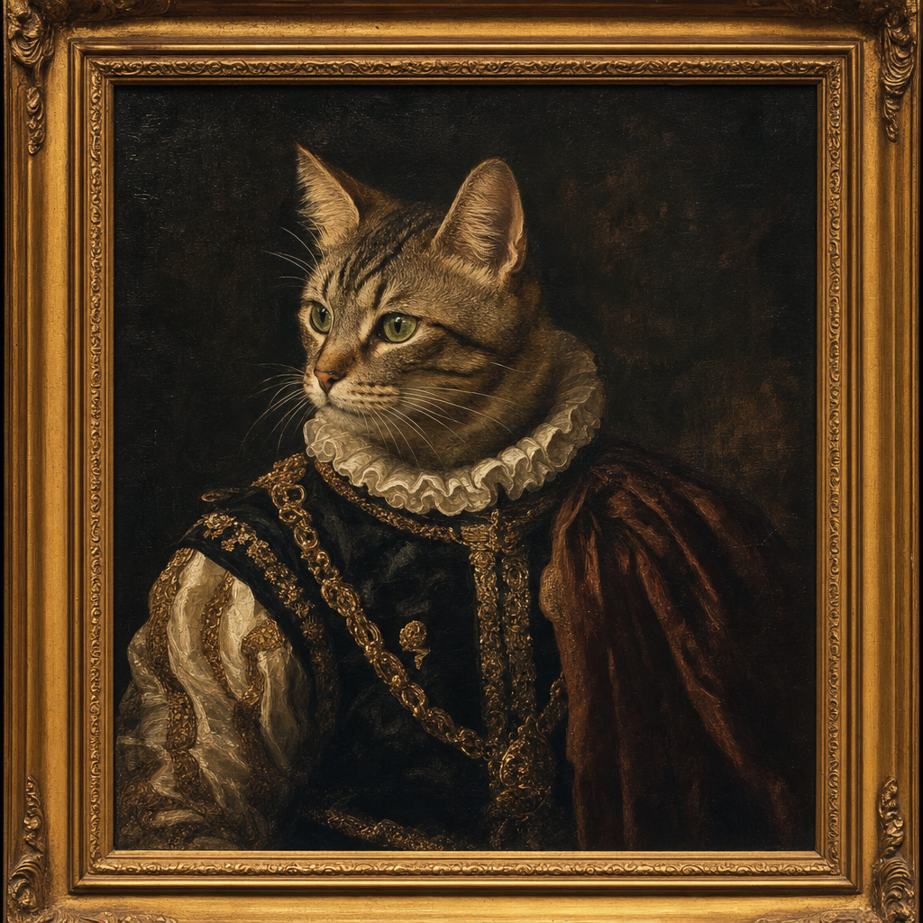 Pet portrait in Renaissance theme