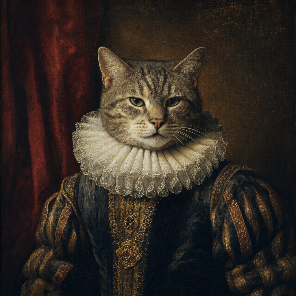 Pet portrait in Renaissance Noble theme