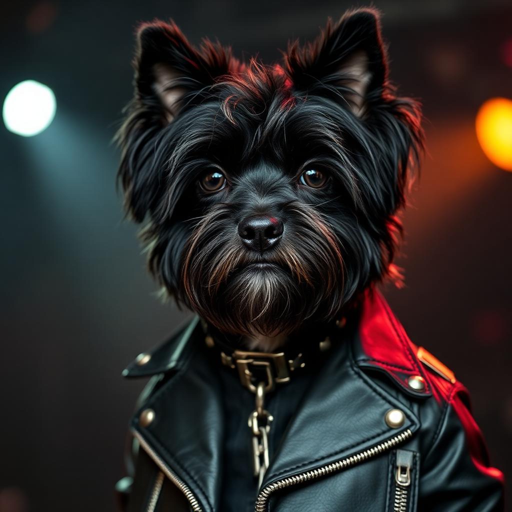 Pet portrait in Rockstar theme