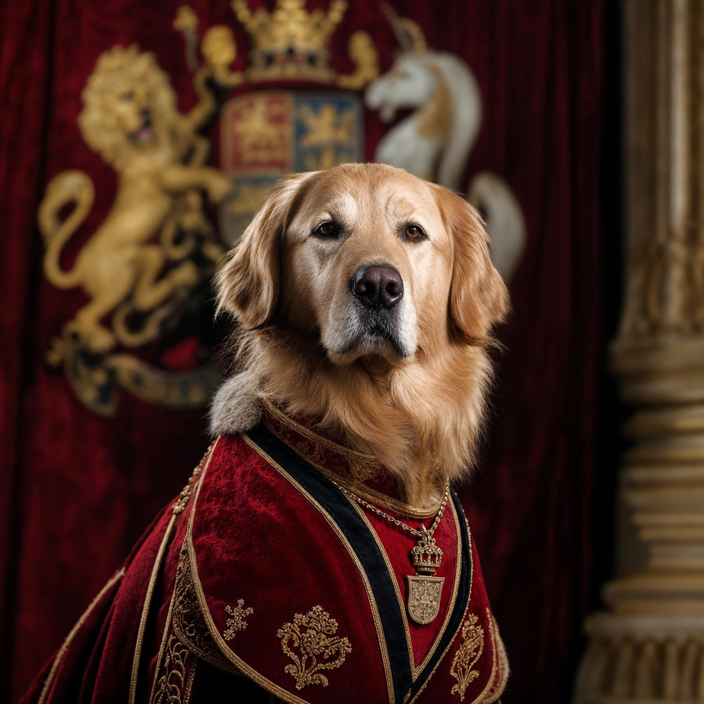 Pet portrait in Royal Portrait theme