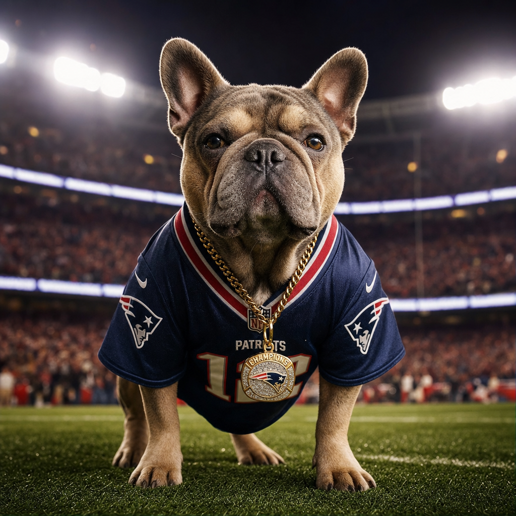 Pet portrait in Sports Legend theme