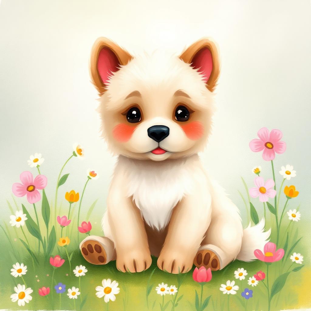 Pet portrait in Storybook Illustration theme