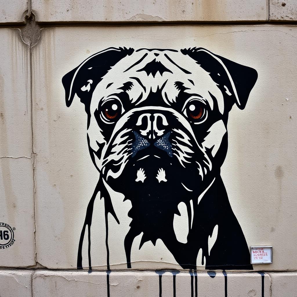Pet portrait in Street Art theme