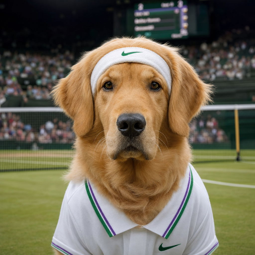 Pet portrait in Tennis Champion theme