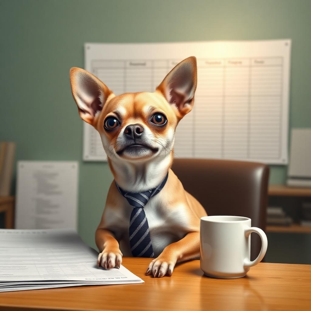 Pet portrait in Tiny Office Worker theme