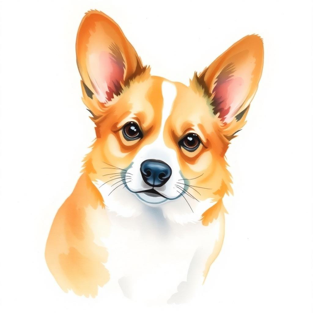 Pet portrait in Watercolor theme