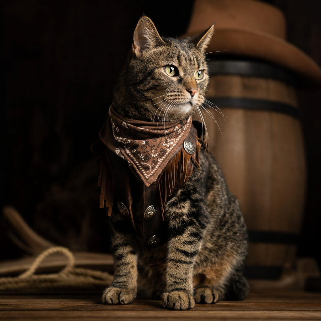 Pet portrait in Wild West theme